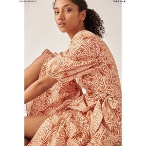 New Anthropologie x Hutch V-neck Tiered Wrap Midi Dress In Pink Size S